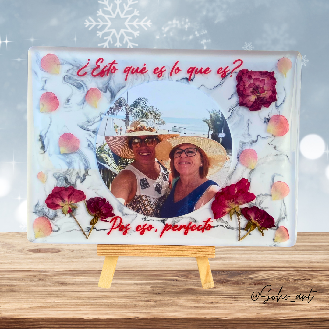 CUADRO CON CABALLETE DE MADERA